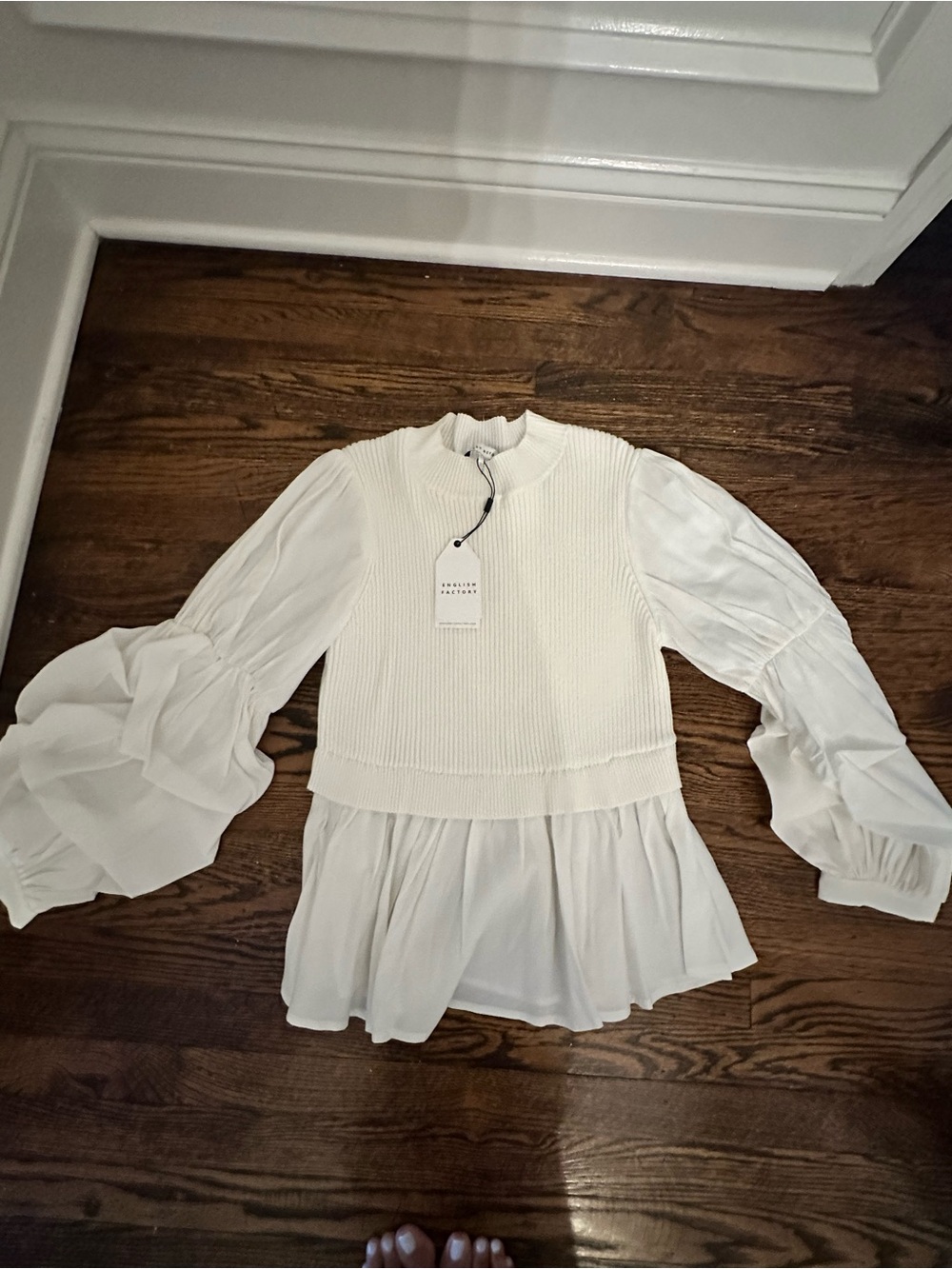 English Factory ivory knot woven top combo - Picture 5 of 7